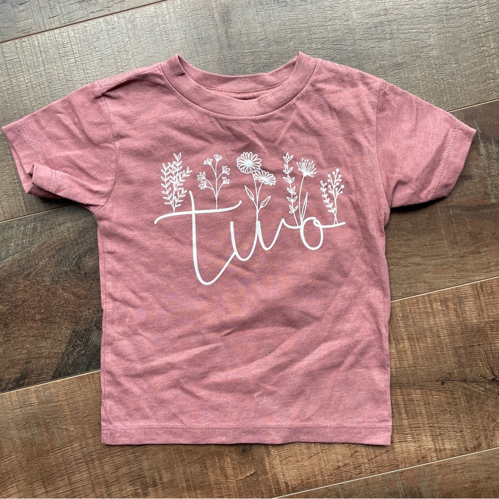 Floral Mauve “Two” T-Shirt